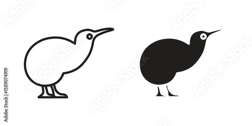 Kiwi bird icon for web designs. editable pictogram.