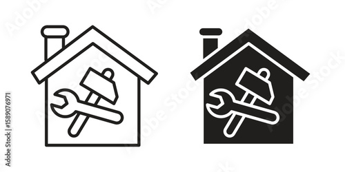 Home repair icon for web designs. editable pictogram.