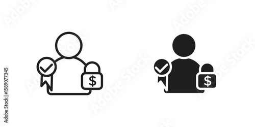 Guarantor icon for web designs. editable pictogram.