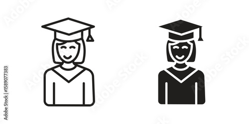 Graduated icon for web designs. editable pictogram.