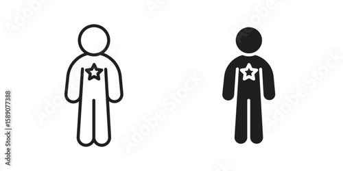 Good human icon for web designs. editable pictogram.