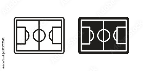 Football field icon for web designs. editable pictogram.