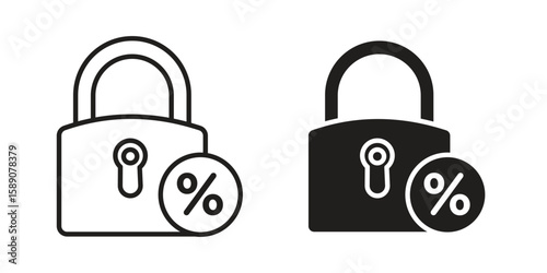 Fixed rate mortgage icon for web designs. editable pictogram.