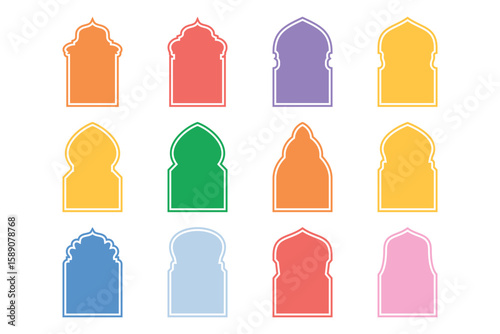 Badges Arch Design Glyph with outline- SET 12