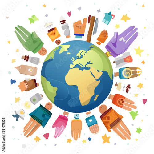 Global Support and Collaboration: A Hands-Around-the-World Concept