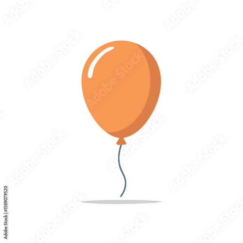 Floating orange balloon on a black background for celebration decor or party invitation vector graphic