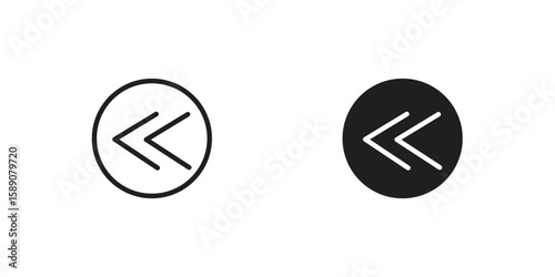 Double arrow icon for web designs. editable pictogram.
