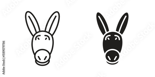 Donkey icon for web designs. editable pictogram.