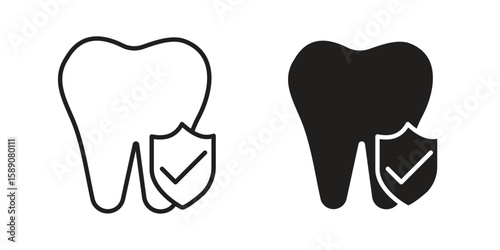 Dental insurance icon for web designs. editable pictogram.
