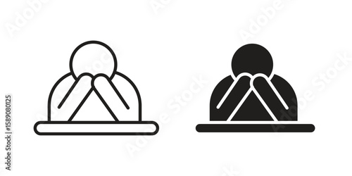Depression icon for web designs. editable pictogram.