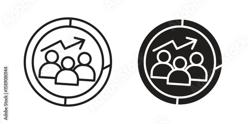 Demographics icon for web designs. editable pictogram.