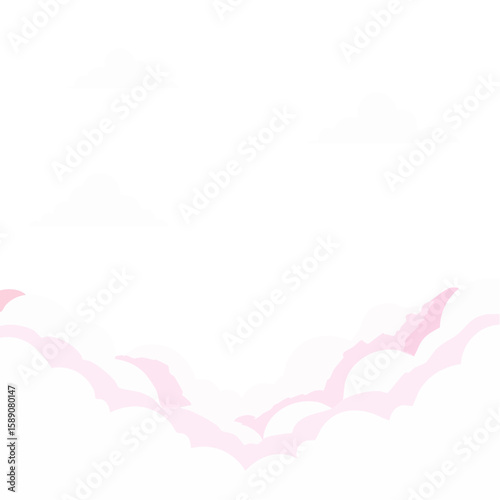 Black Sky and Cumulus Clouds: A Peaceful Night Scene Illustration
