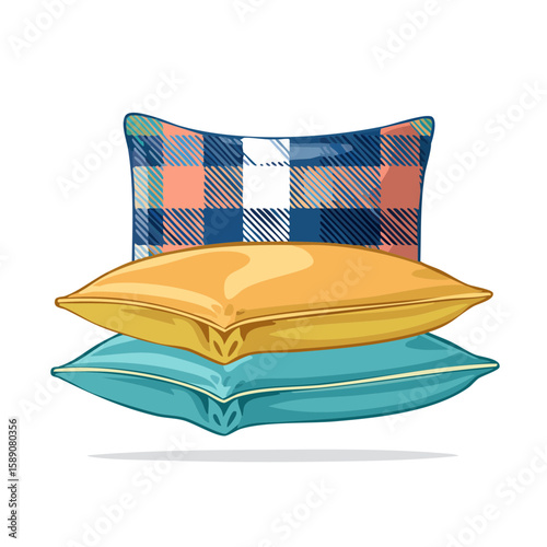 Stack of Pillows with Blanket