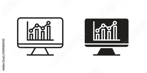 Data Analysing icon for web designs. editable pictogram.