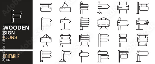 Set of minimalist wooden sign icons for celebrating winners and achievements in sports or professional events.