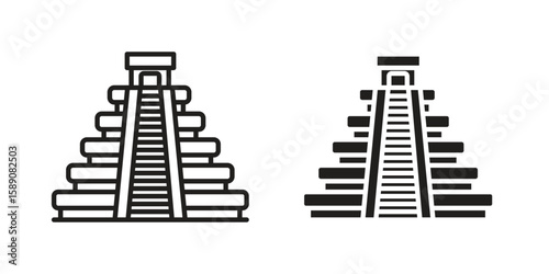 Chichen Itza icon for web designs. editable pictogram.