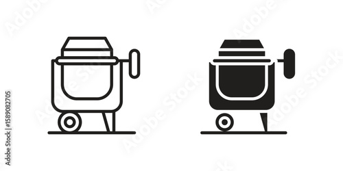 Cement mixer icon for web designs. editable pictogram.