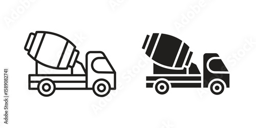 Cement truck icon for web designs. editable pictogram.