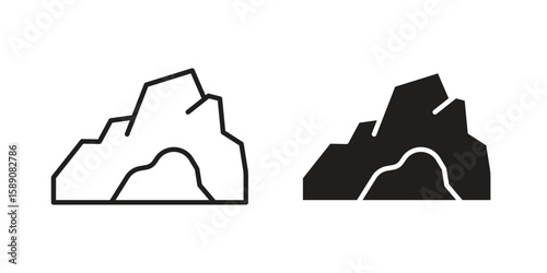 cave icon for web designs. editable pictogram.