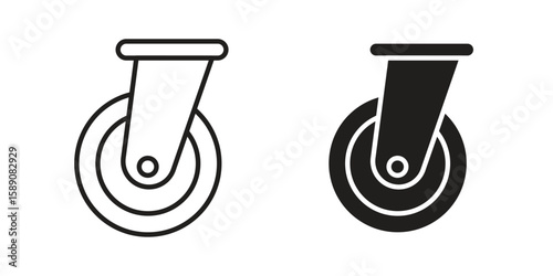 Cart trolley wheel icon for web designs. editable pictogram.