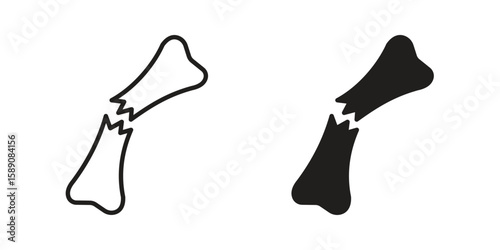 Broken bone icon for web designs. editable pictogram.