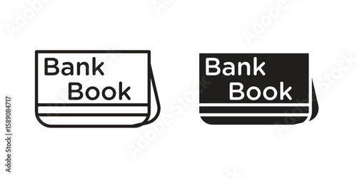 Bankbook icon for web designs. editable pictogram.