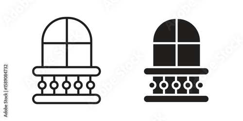 Balcony icon for web designs. editable pictogram.