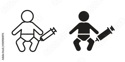 Baby Vaccination icon for web designs. editable pictogram.