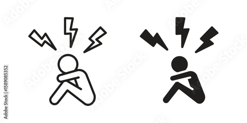 Anxiety icon for web designs. editable pictogram.