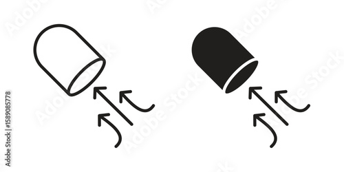 Air suction icon for web designs. editable pictogram.