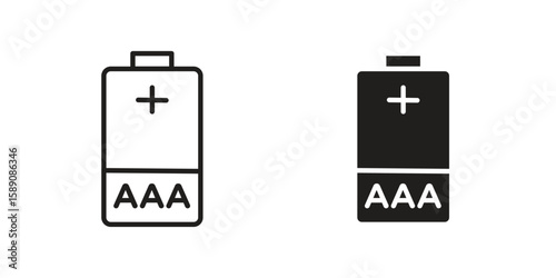 AAA battery icon for web designs. editable pictogram.