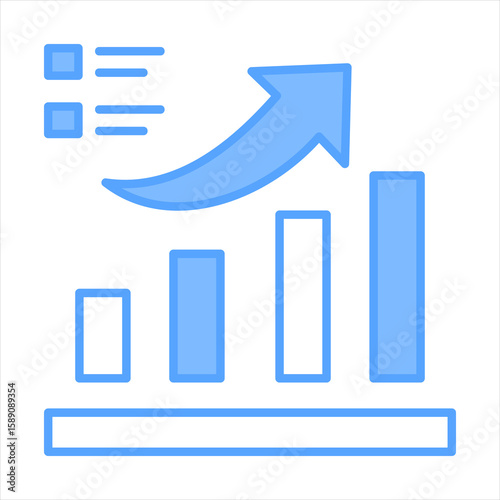 Increase Blue Icon Vector Illustration