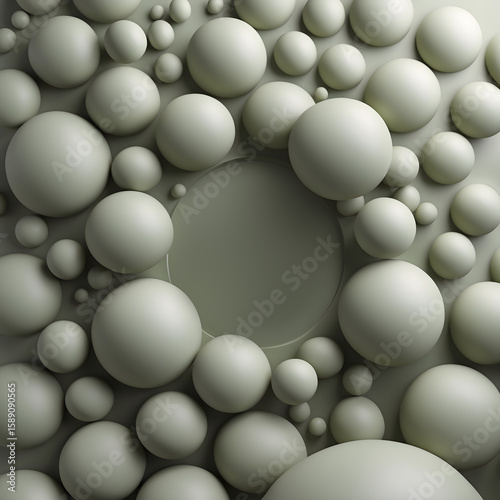 Geometric shapes: Pastel spheres abstract background