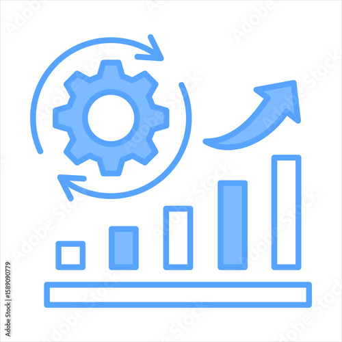 Process Improvement Blue Icon Vector Illustration