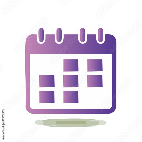 Calendar icon with purple gradient and white space to create a planner for all your tasks and reminders