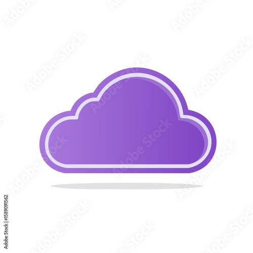 Purple Cloud Graphic with Soft Shadow for Weather Forecast or Technology Concepts