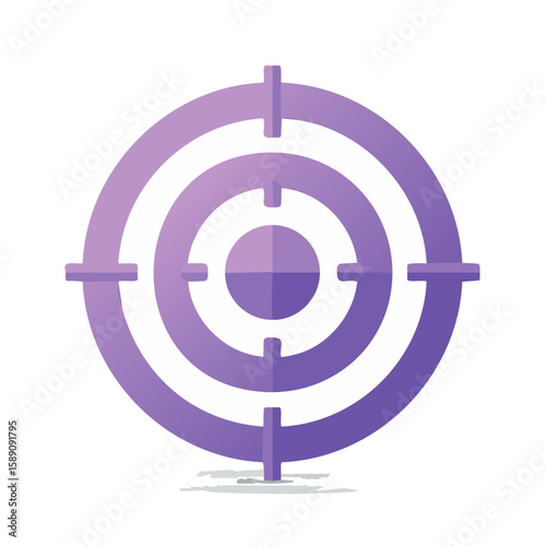 Purple Target Illustration with Crosshair and Rings, Vector Graphics