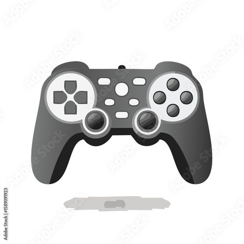 Gamepad Illustration on Black Background. Gaming Controller. Vector Game Console. Entertainment Equipment. Joypad for Console, PC or Mobile Games.