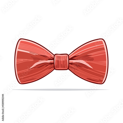 Elegant bow tie illustration on black background for formal wear and fashion design projects.