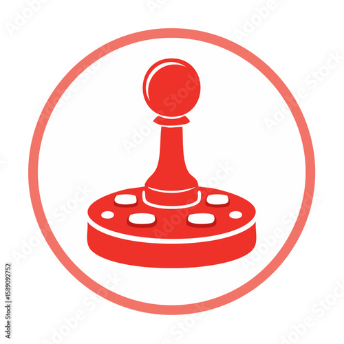 Abstract game piece icon design red circular board game token round illustration strategic play simple symbol badge