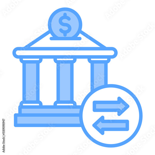 Bank Transfer Blue Icon