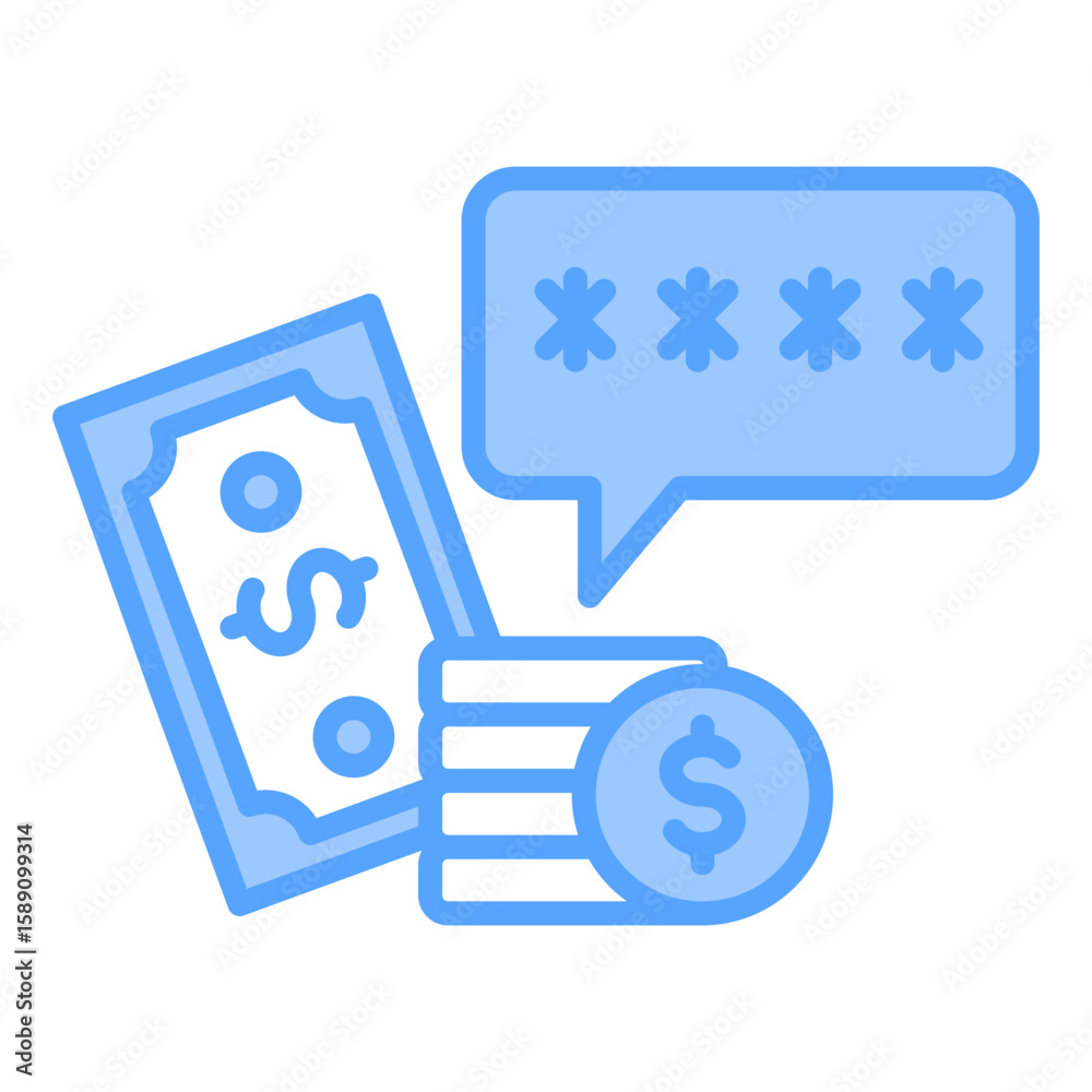 Obraz premium Password Money Blue Icon