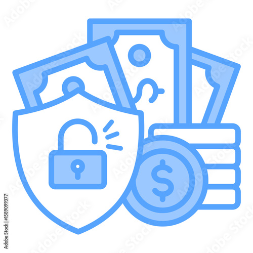 Unlock Money Blue Icon