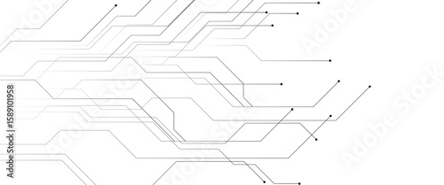 Vector digital lines graphic abstract technology background circuit board