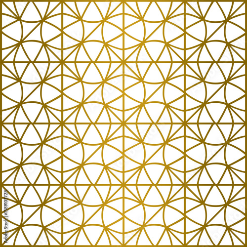 Ornement décoratif Motif abstrait Moucharabieh Réseau de style arabe géométrique Couleur Or Doré