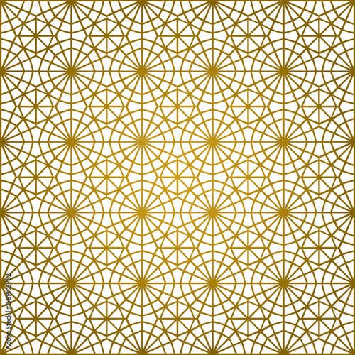 Ornement décoratif Motif abstrait Moucharabieh Réseau de style arabe géométrique Couleur Or Doré