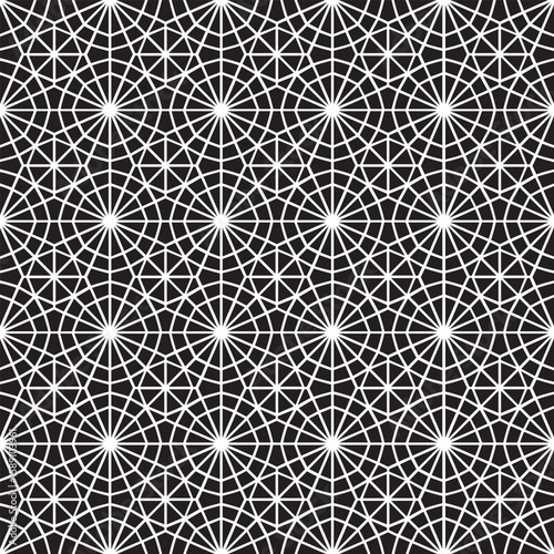 Ornement décoratif Motif abstrait Moucharabieh Réseau de noir et blanc et de style arabe 
