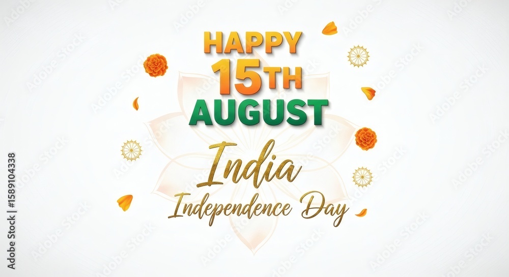 Naklejka premium Happy Independence Day India! Celebrating 15th August with Festive Cheer