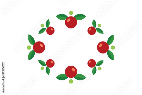 Cranberry Wreath Style Seamless Background