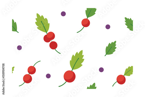 Wallpaper Mural Currants And Botanical Sprigs Hand Painted Seamless Torontodigital.ca